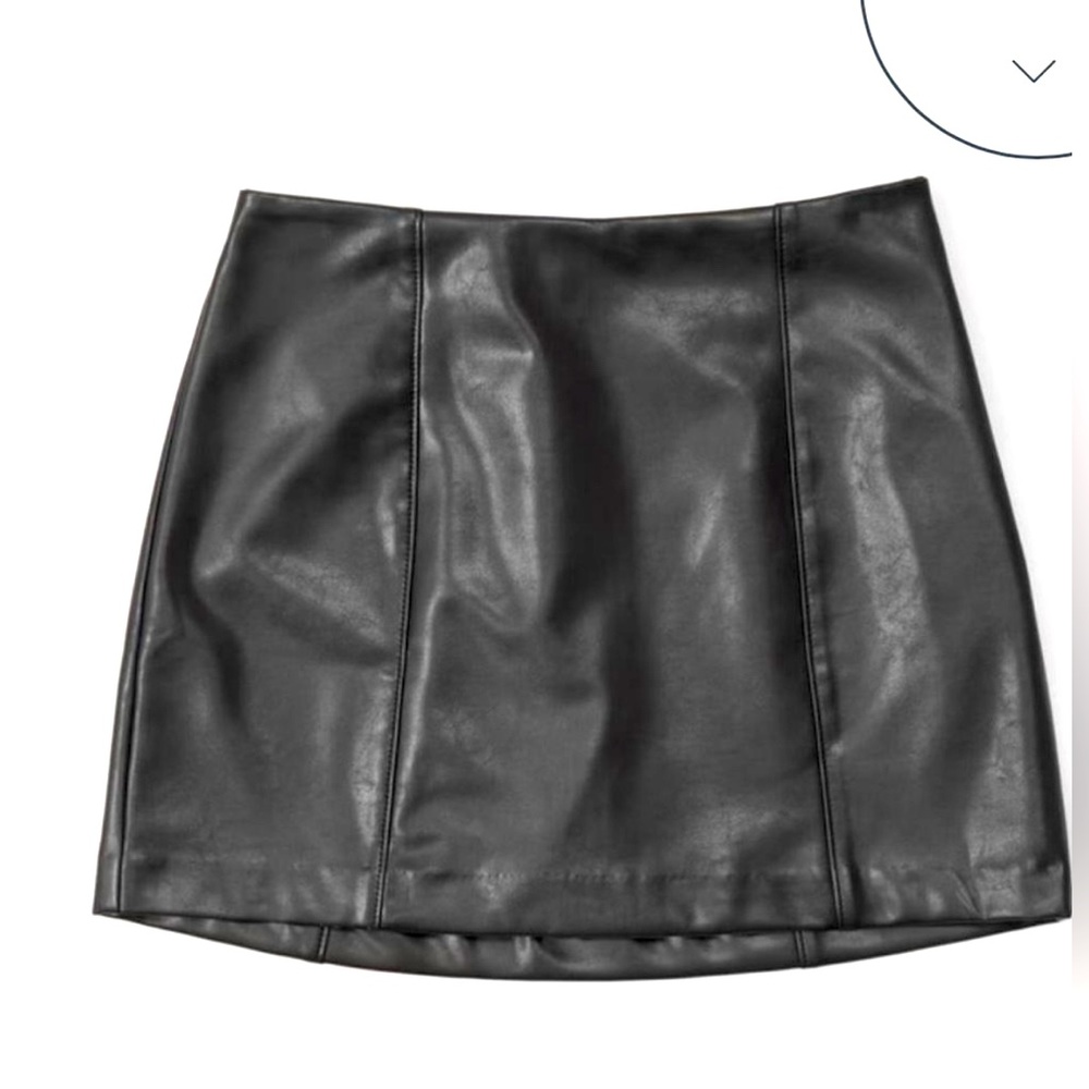 Abercrombie & Fitch Black Faux Leather Mini Skirt